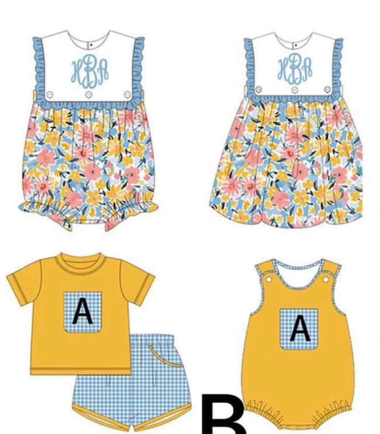Floral girls dress- embroider me!