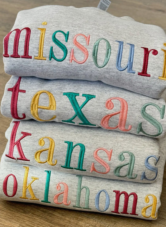 Multi color KENTUCKY embroidery