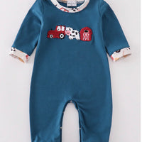 French knot farm romper