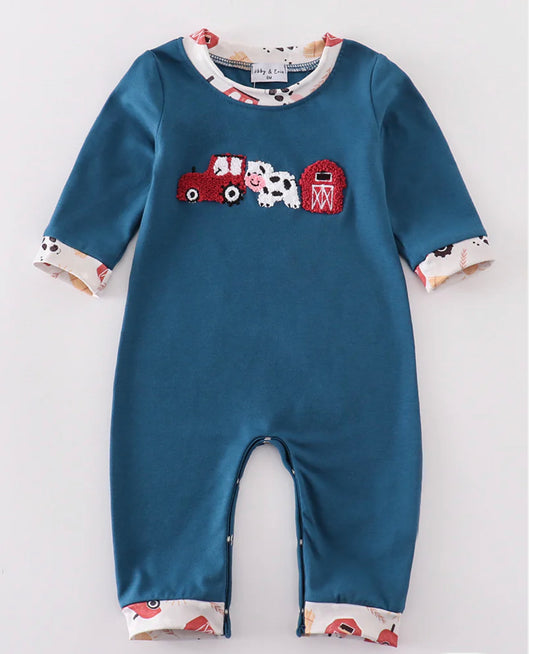 French knot farm romper