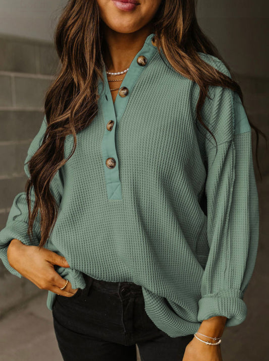 Green waffle top
