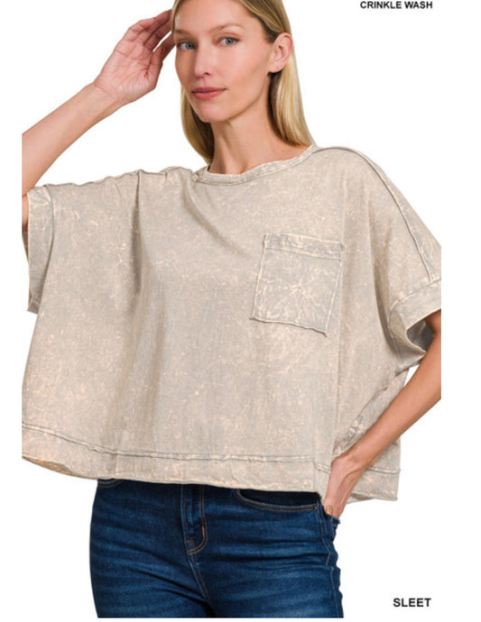 Acid Wash Oversized Tee