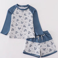 Blue anchor swimwear
