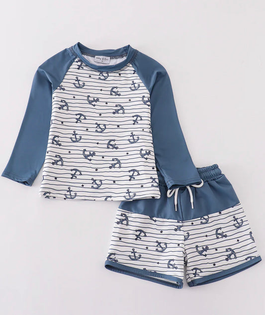 Blue anchor swimwear