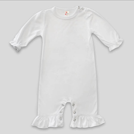 White ruffle romper 0/3M