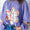 Purple floral Applique sweater top