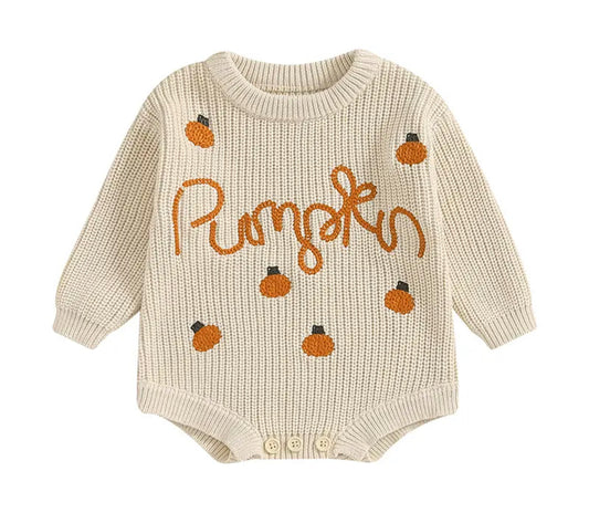 Pumpkin sweater romper