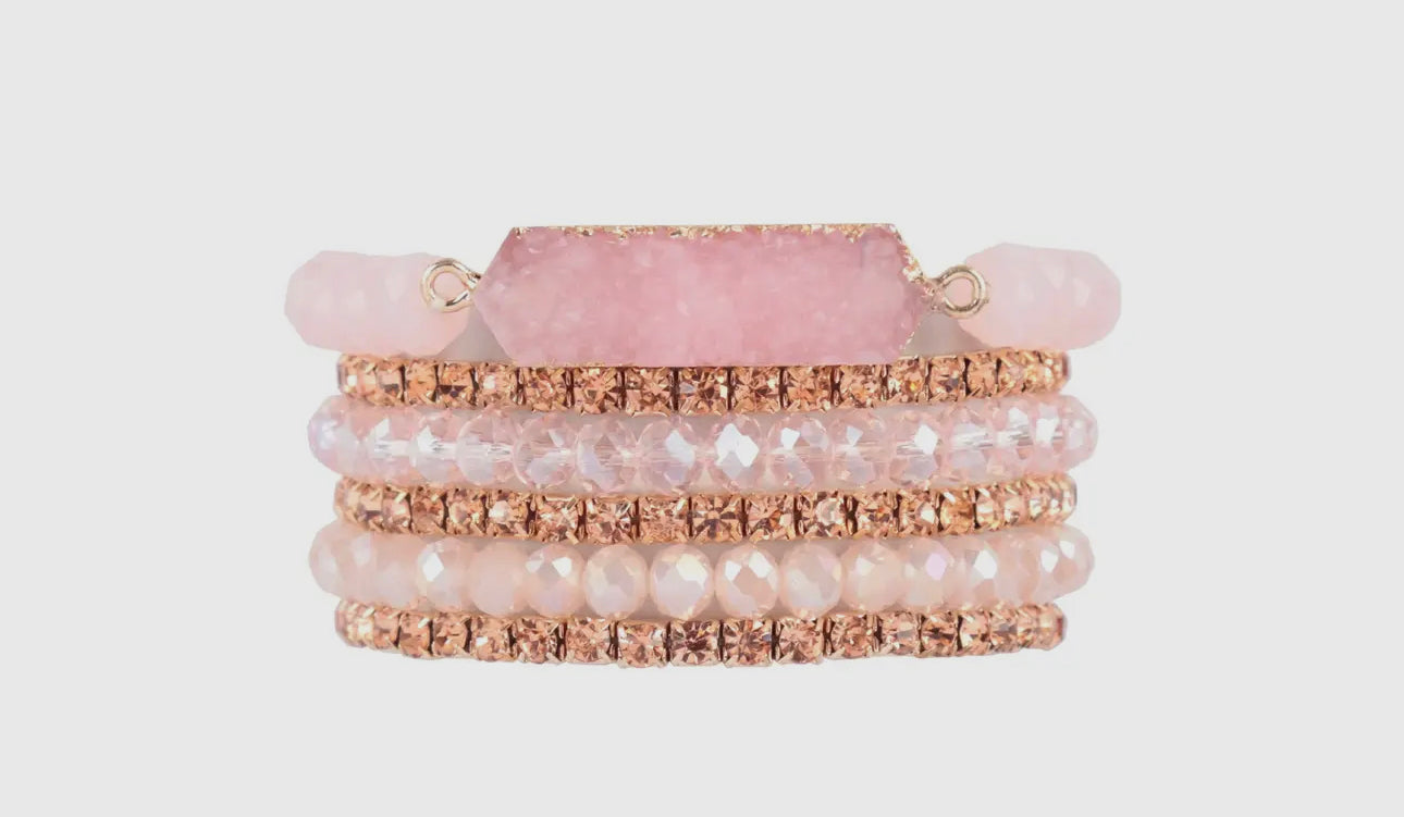 Pink stackable bracelet stack