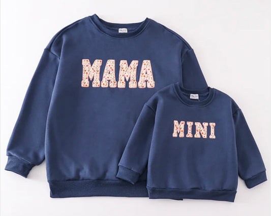 MAMA appliqué crewneck - navy