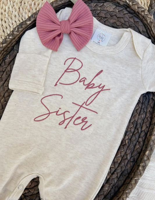 Baby sister romper + bow