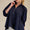 Navy mock neck blouse