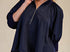 Navy mock neck blouse