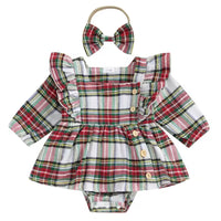 White plaid bubble with bow