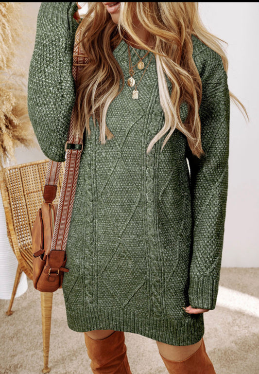 Olive women’s sweater dress