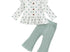 Green polka dot girls set