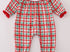Red Santa plaid girl romper