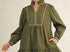 Olive ruffled neckline dress