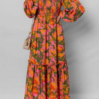 Fall florals maxi dress
