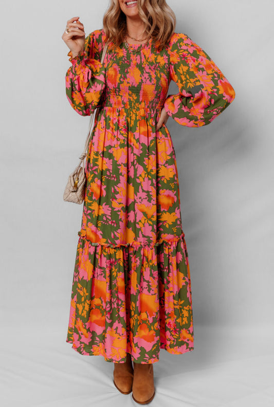 Fall florals maxi dress