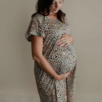 Leopard labor gown