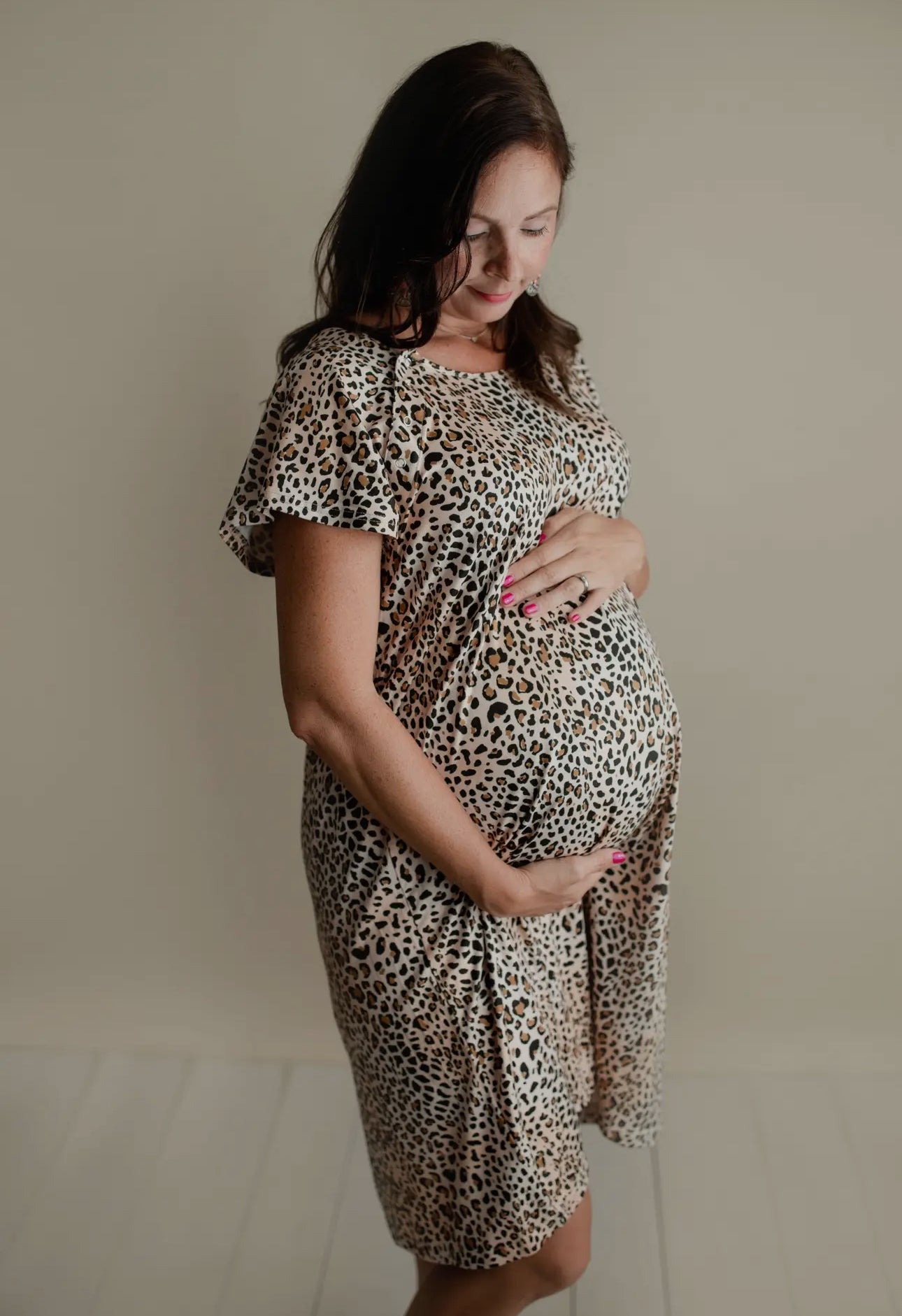 Leopard labor gown
