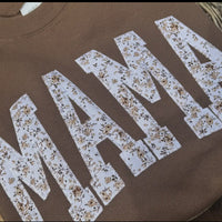 Brown floral MAMA applique