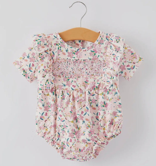 Purple smocked bubble