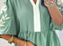 Green babydoll blouse