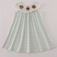 Green seashell girls dress