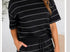 Black stripe short set