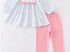 Blue striped heart girls pant set