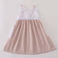 Brown seersucker dress
