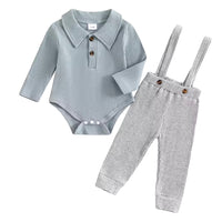Boys blue/grey overall set