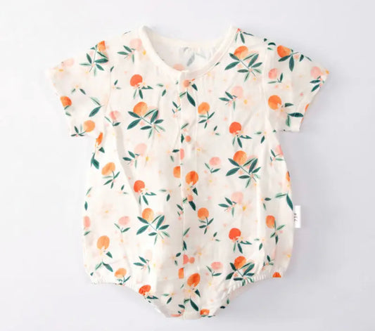 Peach linen bubble- 18/24M