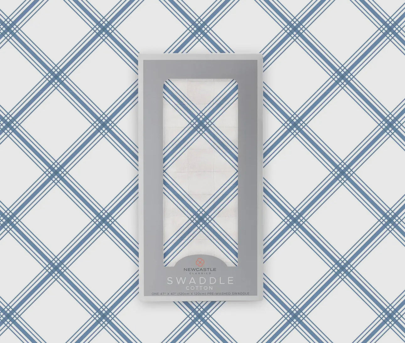 Blue buffalo check bamboo swaddle