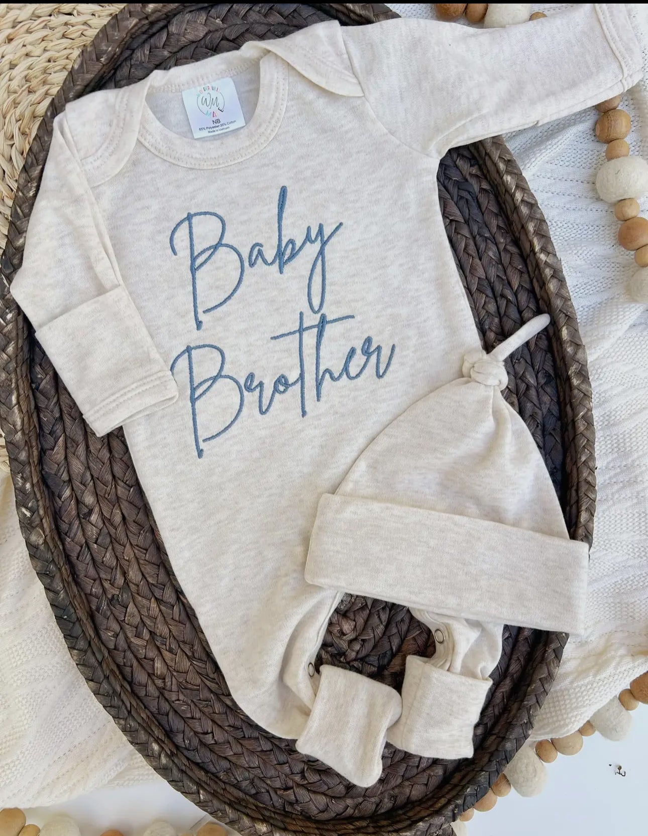 Baby brother romper & hat