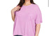 Curvy acid wash ribbed top- mauve