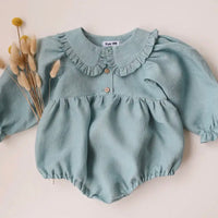 Blue collard ruffle bubble