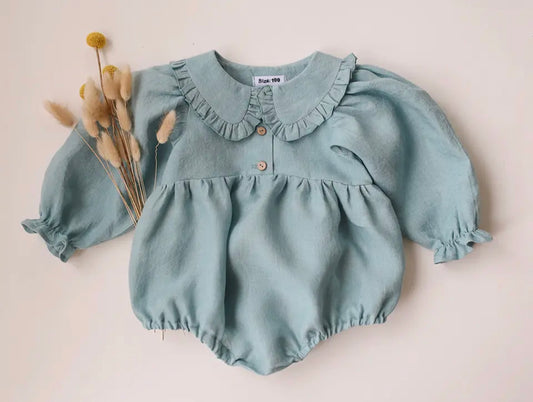Blue collard ruffle bubble