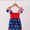 Blue star smocked bubble