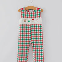Christmas plaid smocked Jon Jon