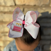 Birthday cake bow