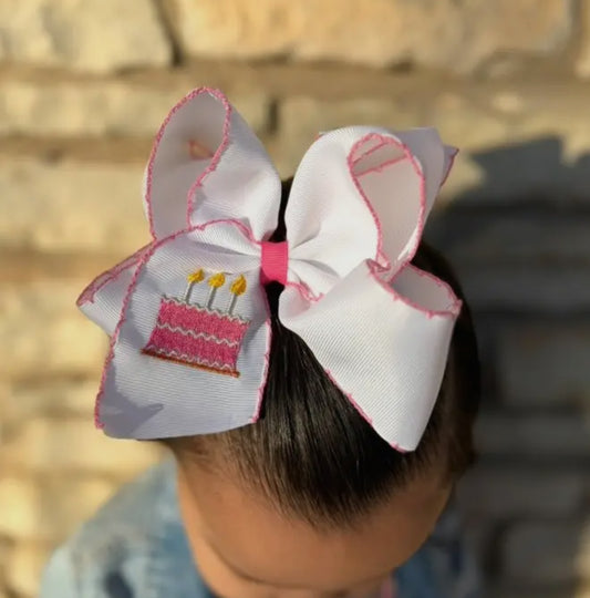 Birthday cake bow