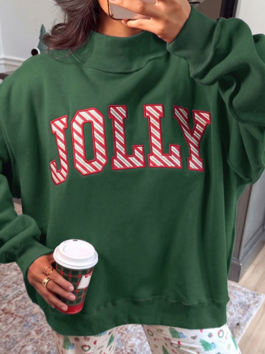 Green JOLLY mock neck