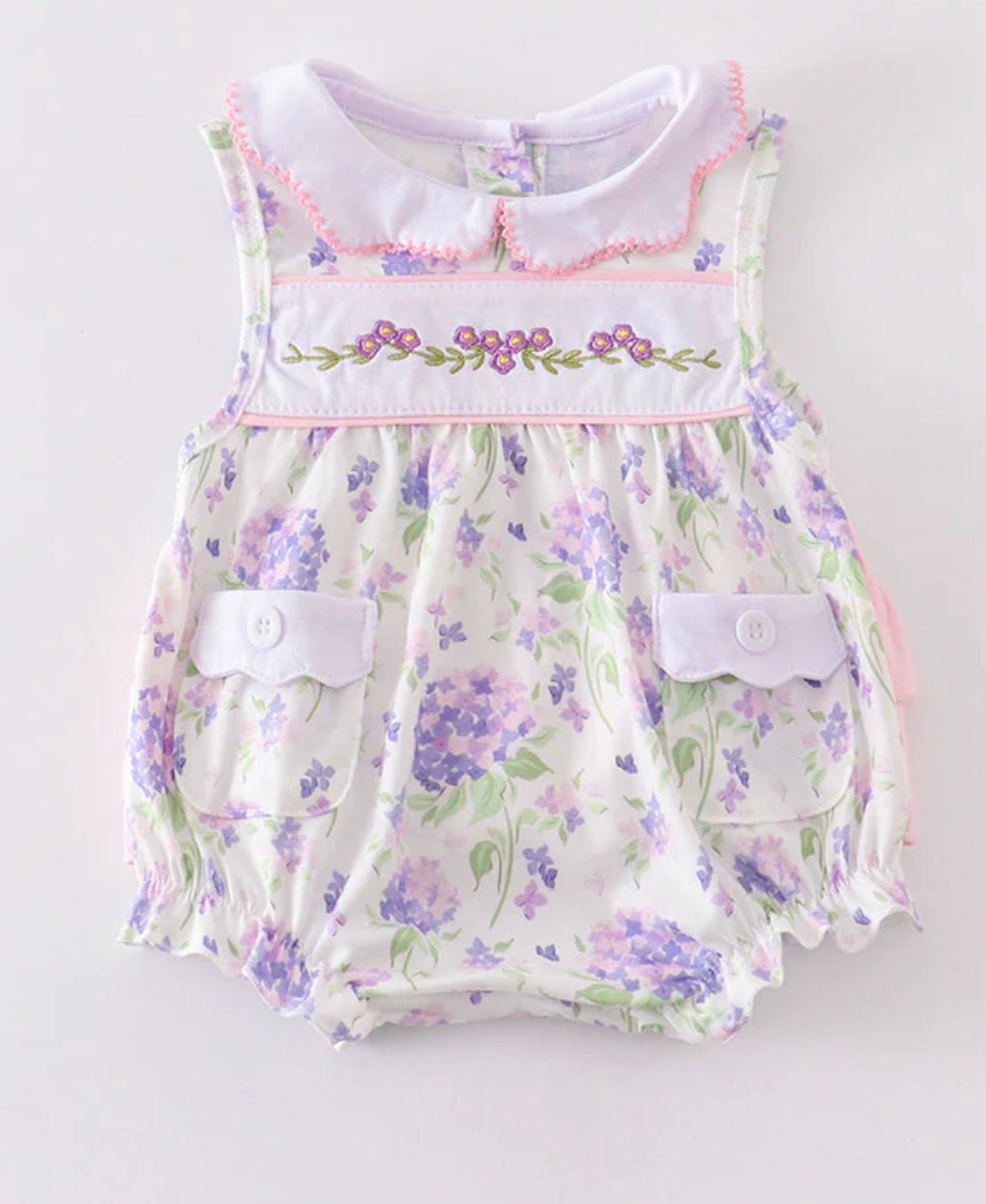 Floral embroidered girls bubble