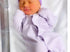 Lavender striped footie & hat