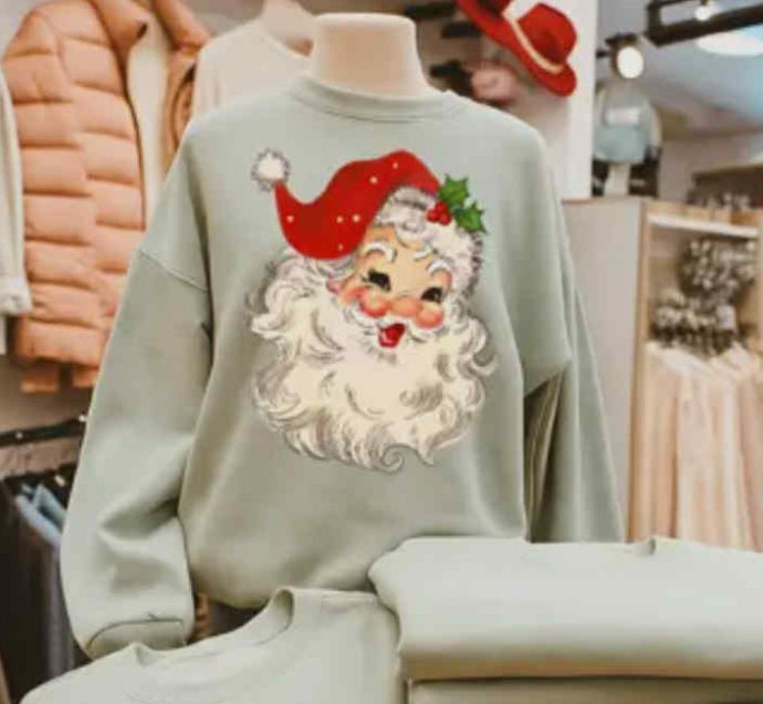 Green Santa crewneck