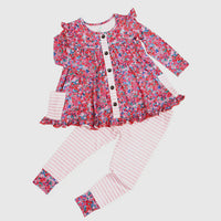 Juliette pink floral bamboo legging set