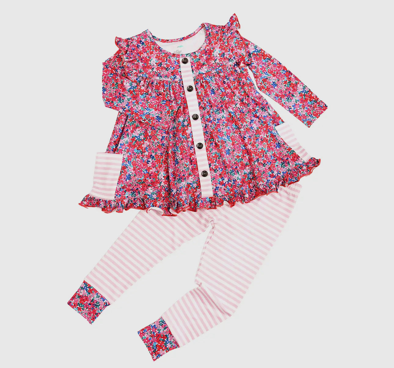 Juliette pink floral bamboo legging set