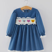 Conversational heart smocked dress